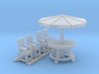 'N Scale' - Outdoor Table & Chairs 3d printed 