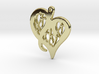  Heart Pendant in Plastic, Silver or Gold 3d printed 