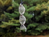 DNA Helix Necklace Pendant - Gold or Rhodium 3d printed  Rhodium Plated Brass  