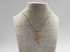 Serotonin Pendant - Molecular Jewelry 3d printed Serotonin Pendant in 14K gold plated brass