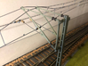 Catenary mast with 2 arms, 95 & 120 mm left (1:32) 3d printed Picture shows a combination of parts in the catenary program!