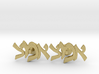 Hebrew Monogram Cufflinks - "Aleph Tzadi Mem" 3d printed 