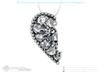 Human Skull Jewelry Pendant Necklace, Heart Split 3d printed 