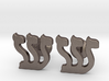 Hebrew Monogram Cufflinks - "Shin" 3d printed 