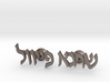 Hebrew Name Cufflinks - "Shraga Feivel" 3d printed 