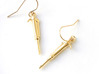 Pipette Earrings - Science Jewelry 3d printed Pipette earrings in 14K gold plated brass