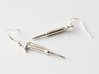 Pipette Earrings - Science Jewelry 3d printed Pipette earrings in sterling silver
