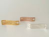 Lace Small Ribbon Pendant 3d printed Gold, Rose Gold, Natural Silver