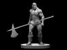 Human Male Barbarian 8 with Halberd 3d printed 