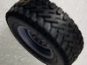 8-lug wheels 16.5 x 8.5 inch wheels + backs, V2 3d printed Mockup with Mud Terrain tire of unknown origin