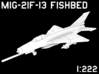 1:222 Scale MiG-21F-13 Fishbed (Loaded, Deployed) 3d printed 