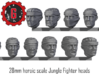 28mm heroic Jungle fighter heads with headbands 3d printed 