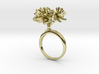 Ring with three small flowers of the Peach 3d printed 