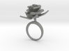 Ring with one large flower of the Rose 3d printed 