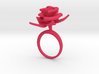 Ring with one large flower of the Rose 3d printed 