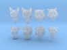 Anthropomorphic cat heads (HSD miniatures) 3d printed 