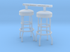 Soda Fountain Bar Stool 02. 1:24 Scale (x2 Units) 3d printed 