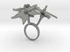 Ring with three large flowers of the Tomato 3d printed 