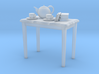 HO scale 2 foot side table with tea pot, cups & a  3d printed 
