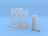 N-Scale Urban Fire Station Facade w/ Driveway 3d printed 