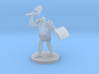 Half Orc Barbarian with Battle Axe & Tower Shield 3d printed 