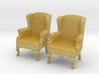 1:43 Queen Anne Wingback Chair (Set of 2) 3d printed 