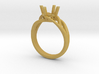 Solitaire Engagement Ring w/Branched Band 3d printed 