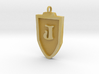 Medieval J Shield Pendant 3d printed 
