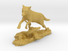 Animal wolf jumps over tree trunk 3d printed 