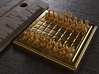 Miniature Unmovable Chess Set 3d printed Miniature Unmovable Chess Set Render Main Shapeways Gold