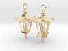 A Candle in the Dark ✦ Lantern Earrings with Moth 3d printed Shapeways default render:  14k Gold Plated Brass 