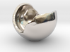 Miniature Ornament Broken Spherical Bowl 3d printed Platinum