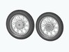 Triumph motorcycle wheels for AMT 3d printed comparison of rear and front wheel