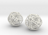 Intricate icosohedron earrings 3d printed 