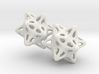 Ball captured in Stellated Dodecahedron Earrings 3d printed 