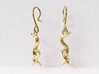 C. elegans Nematode Worm Earrings 3d printed C elegans nematode earrings in 14K gold plated brass computer render