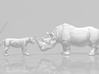 White Rhinoceros 20mm H0 scale animal miniature wl 3d printed 