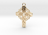 2d Cross pendant with Celtic flair in .925 Silver 3d printed 