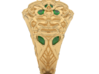 TODOSPIRE LTD CO SKELLY RING 3d printed side view in polished brass with emeralds