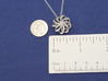 Rosette (small) pendant in cast metals 3d printed 