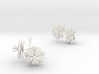 Earrings with two large flowers of the Anemone 3d printed 