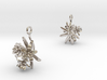 Earrings with three small flowers of the Choisya 3d printed 