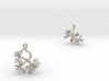 Earrings with three small flowers of the Radish 3d printed 