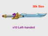10x Left-handed Energy Sword: Charnbal (30k Size) 3d printed 