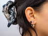 Wave Tie - Post Earrings 3d printed Natural Bronze