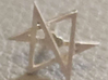 Unicursal Hexagram Earrings - Heart 3d printed satin silver print