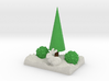Xmas  Tree An Bushes In Snow With Bunny 3d printed 