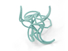 Aster Ring (Large) Size 8 3d printed Custom Dyed Color (Teal)