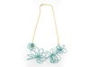 Flora Necklace 3d printed Teal (Custom Dyed Color)