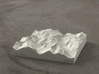 4'' Picket Range, Washington, USA, Sandstone 3d printed Rendering of model from the East, with McMillan Creek on the left
